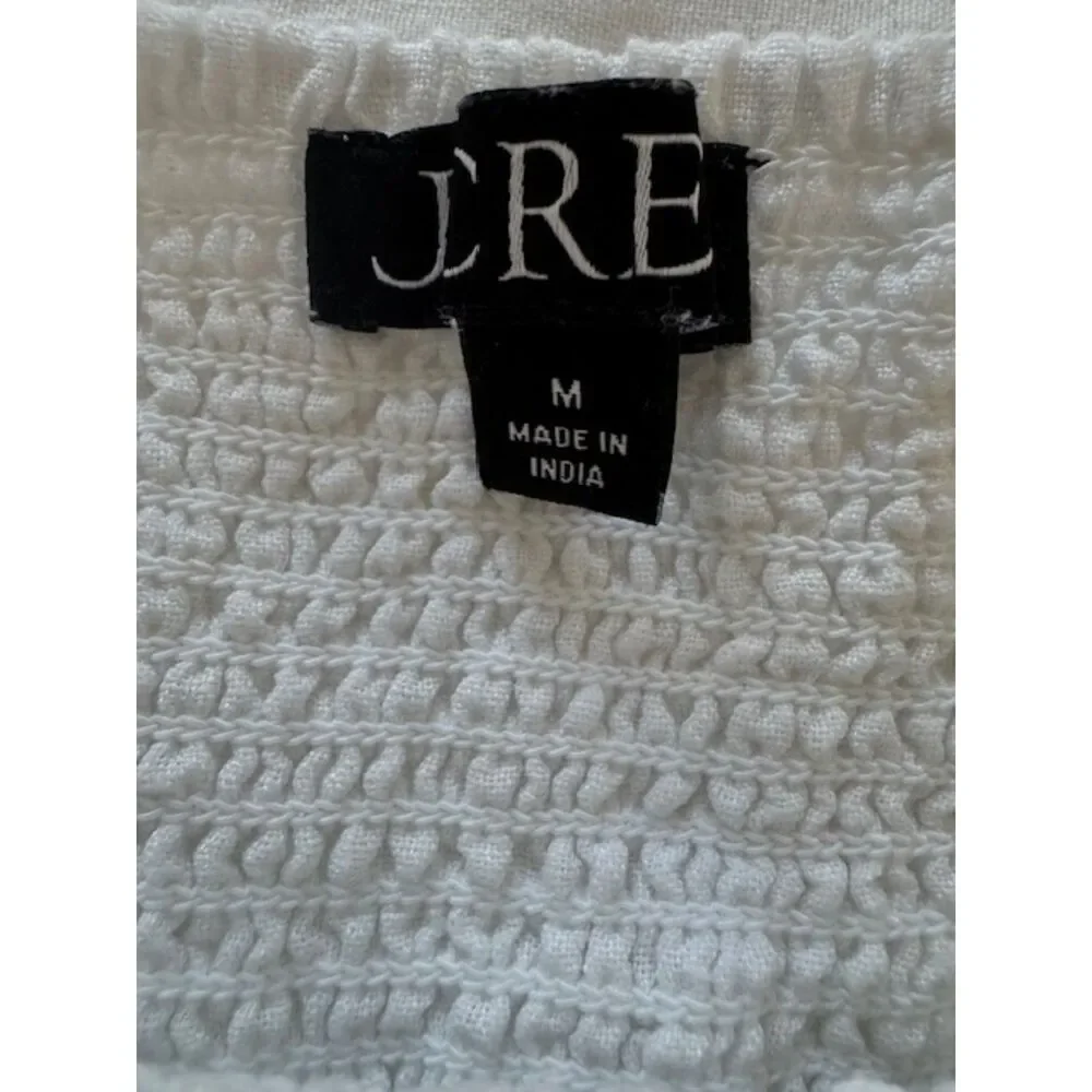 J.Crew crochet-top linen midi dress, White, Size M. - Picture 6 of 8